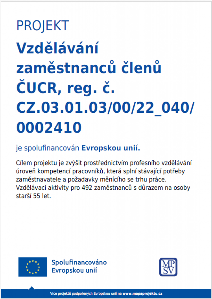 Projekt Vzdělávání zaměstnanců členů ČUCR